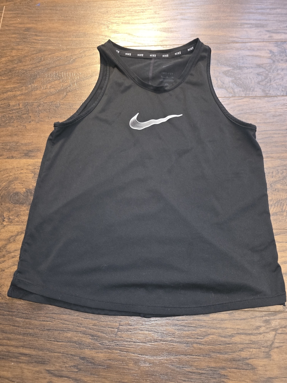 Nike Black Tank Top with White Swoosh - Kids
